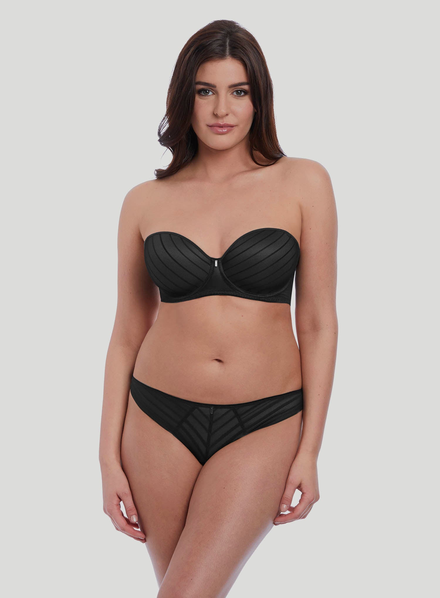 Freya: Cameo Deco Strapless Moulded Bra Black