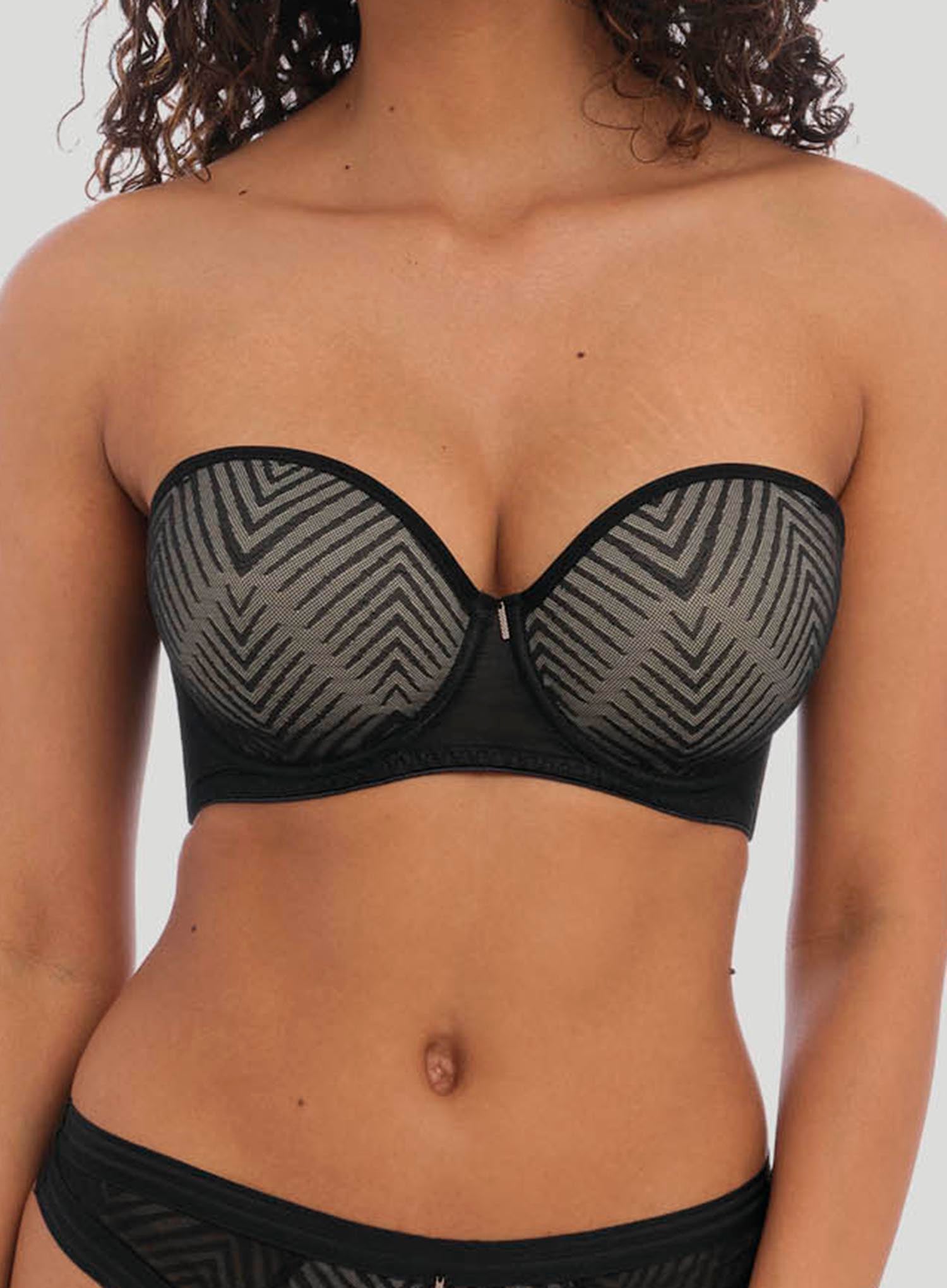 Freya: Tailored Underwired Strapless Moulded Bra Black