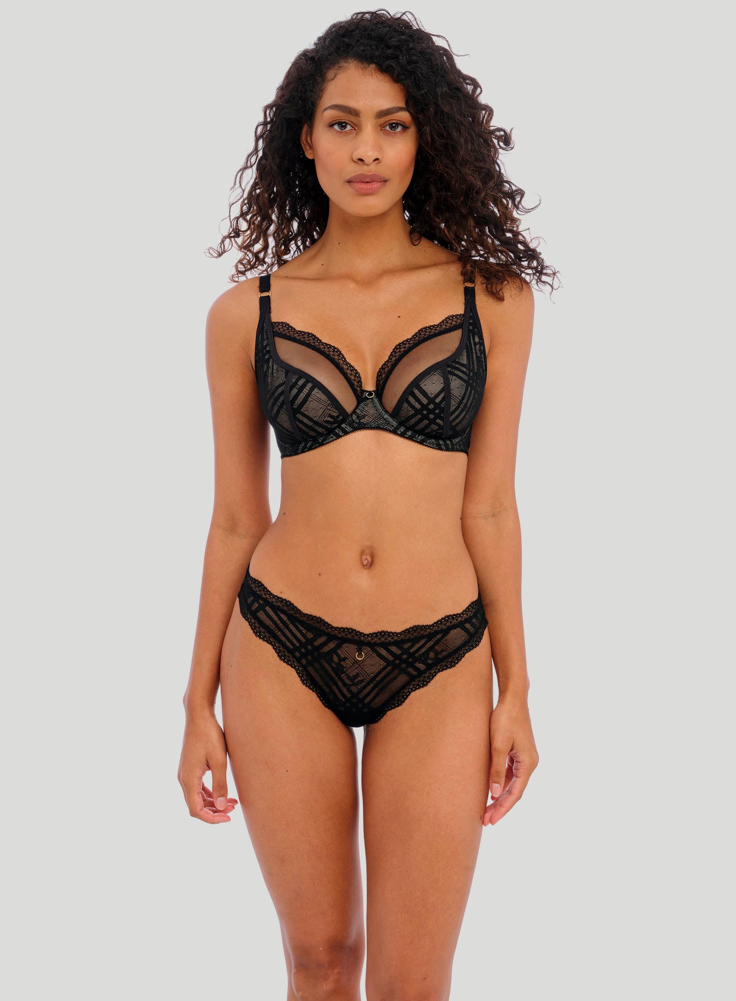 Freya: Freya Fatale Underwired Plunge Bra Noir