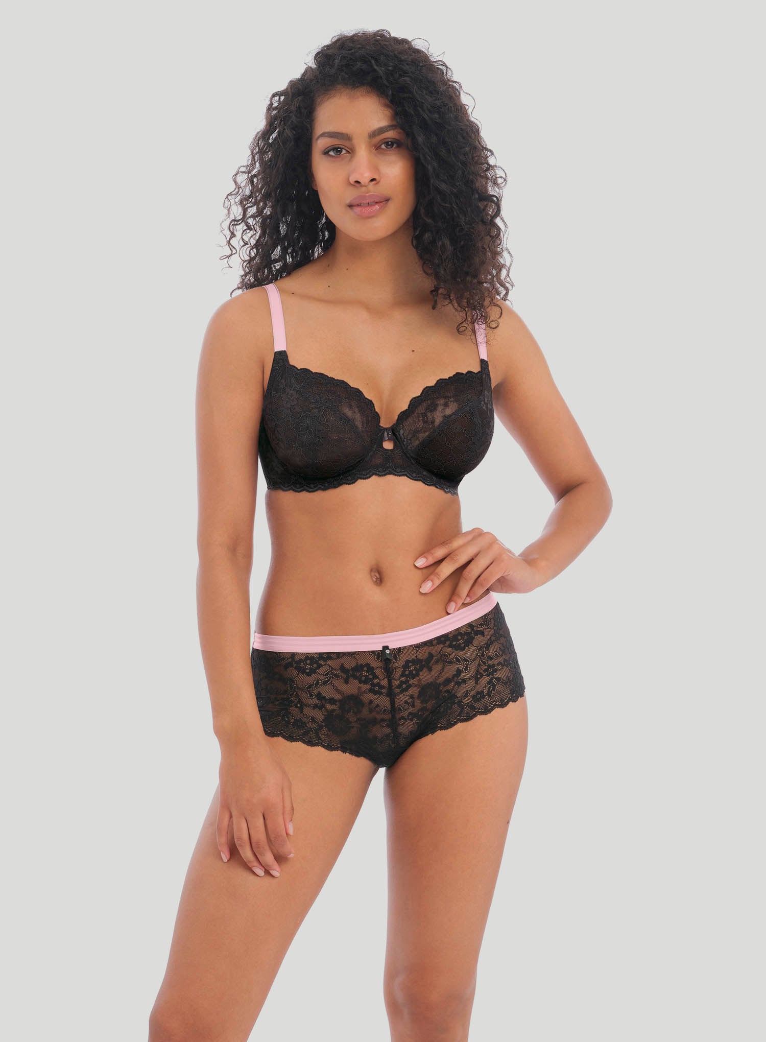 Freya: Offbeat Underwired Plunge Bra Black