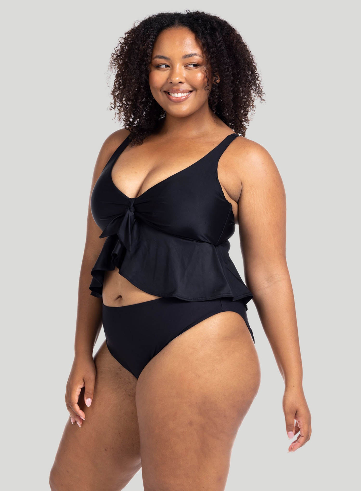 Artesands: Hues Monet Curve Mid Fid Rise Bikini Pant R Black