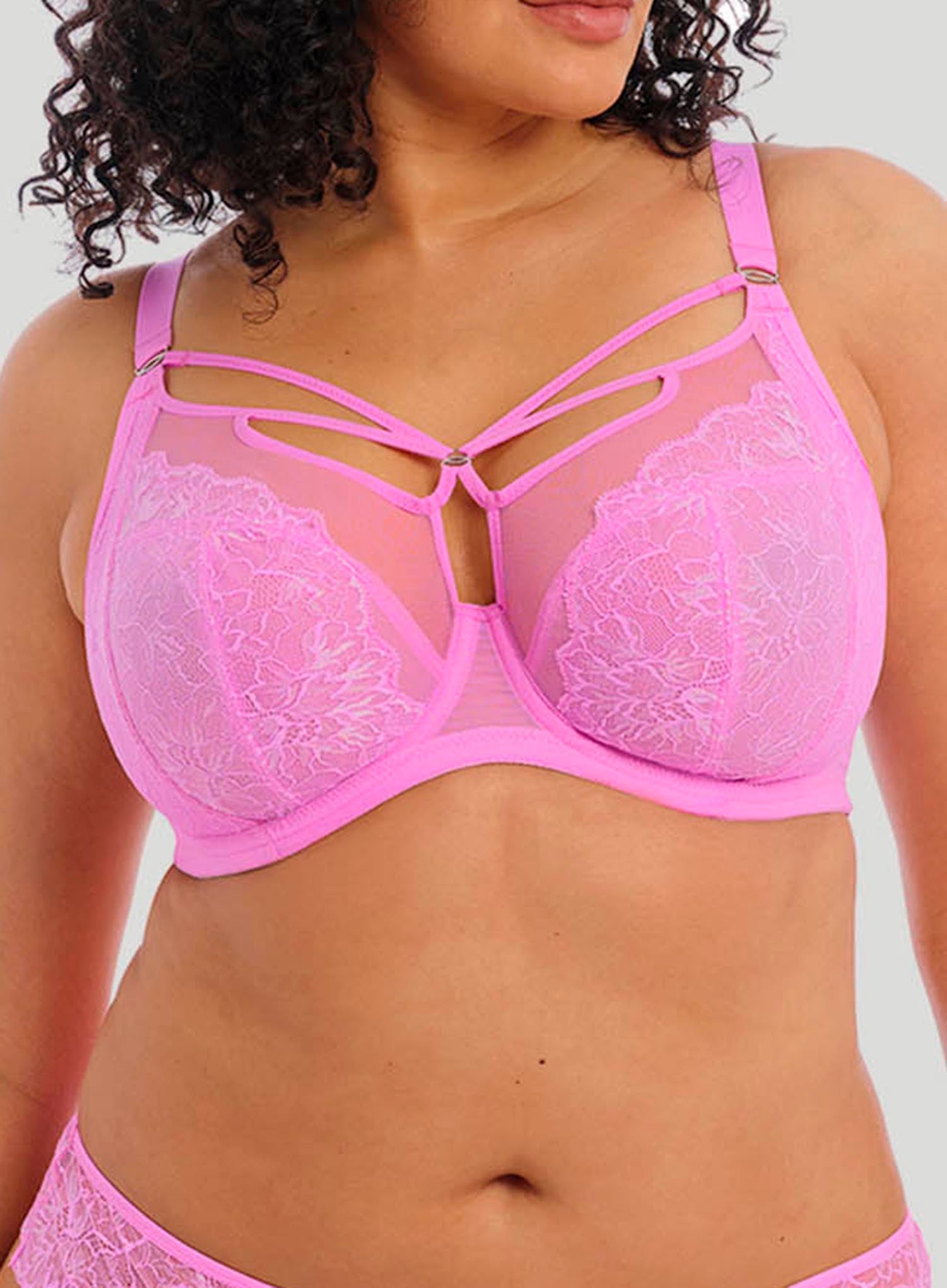 Elomi Brianna Padded Half Cup Underwire Bra (8081),38H,Very Pink