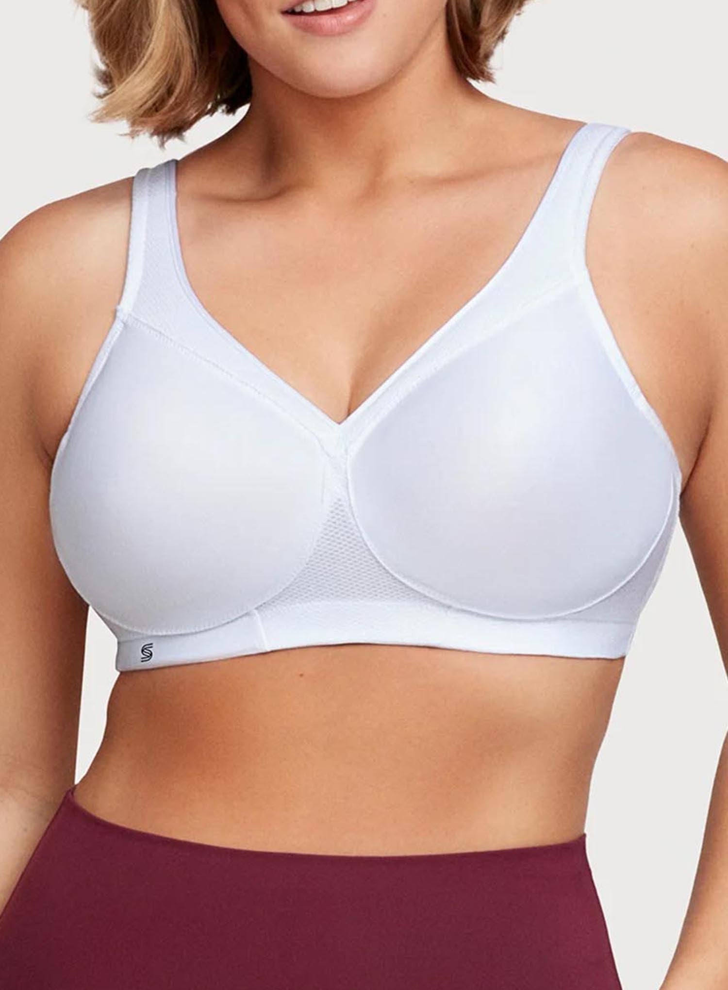 Magic lift support bra in cotton mix white Glamorise