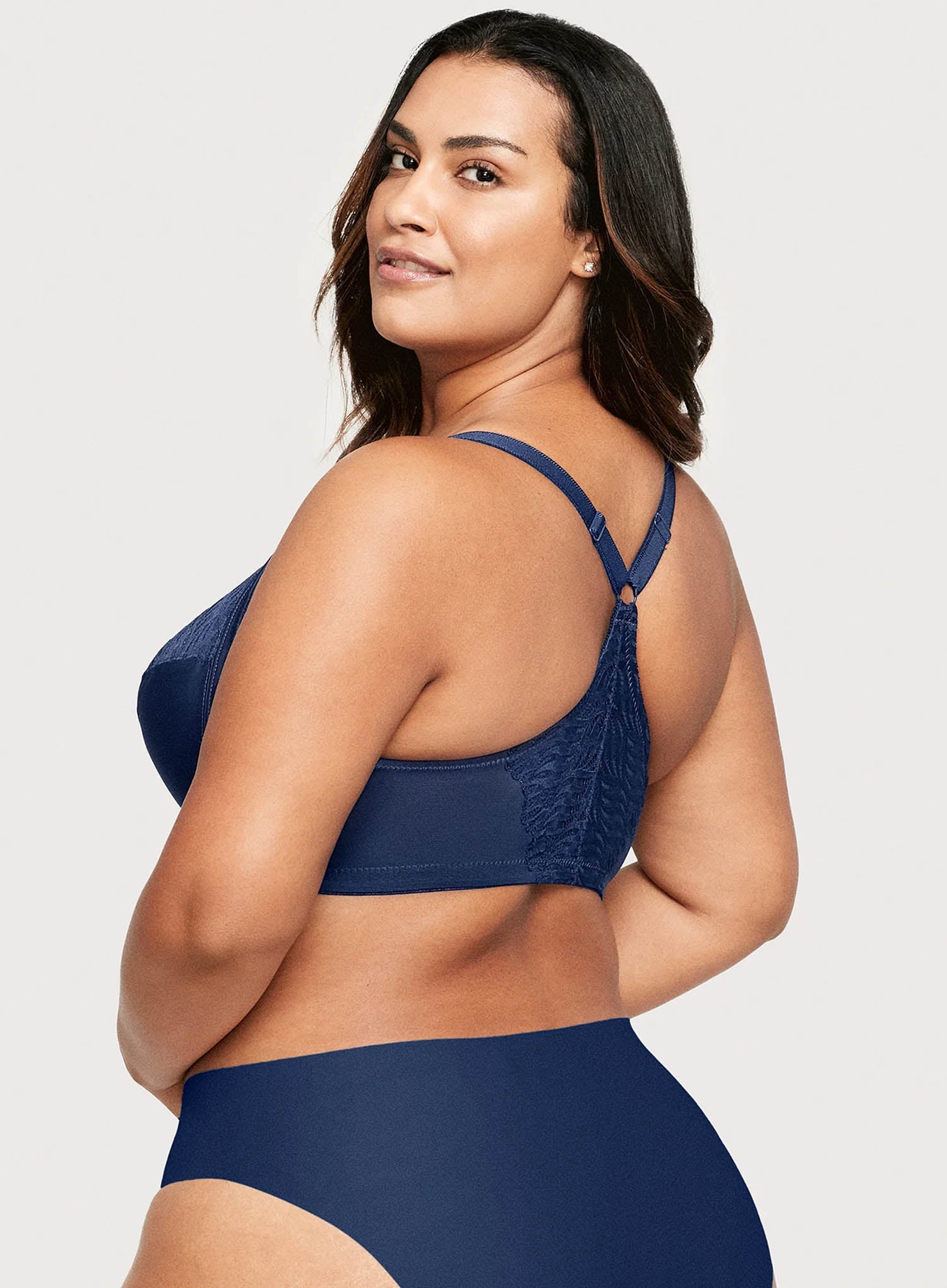 Glamorise: Elegance Front Close T Back Wonderwire Bra Blue