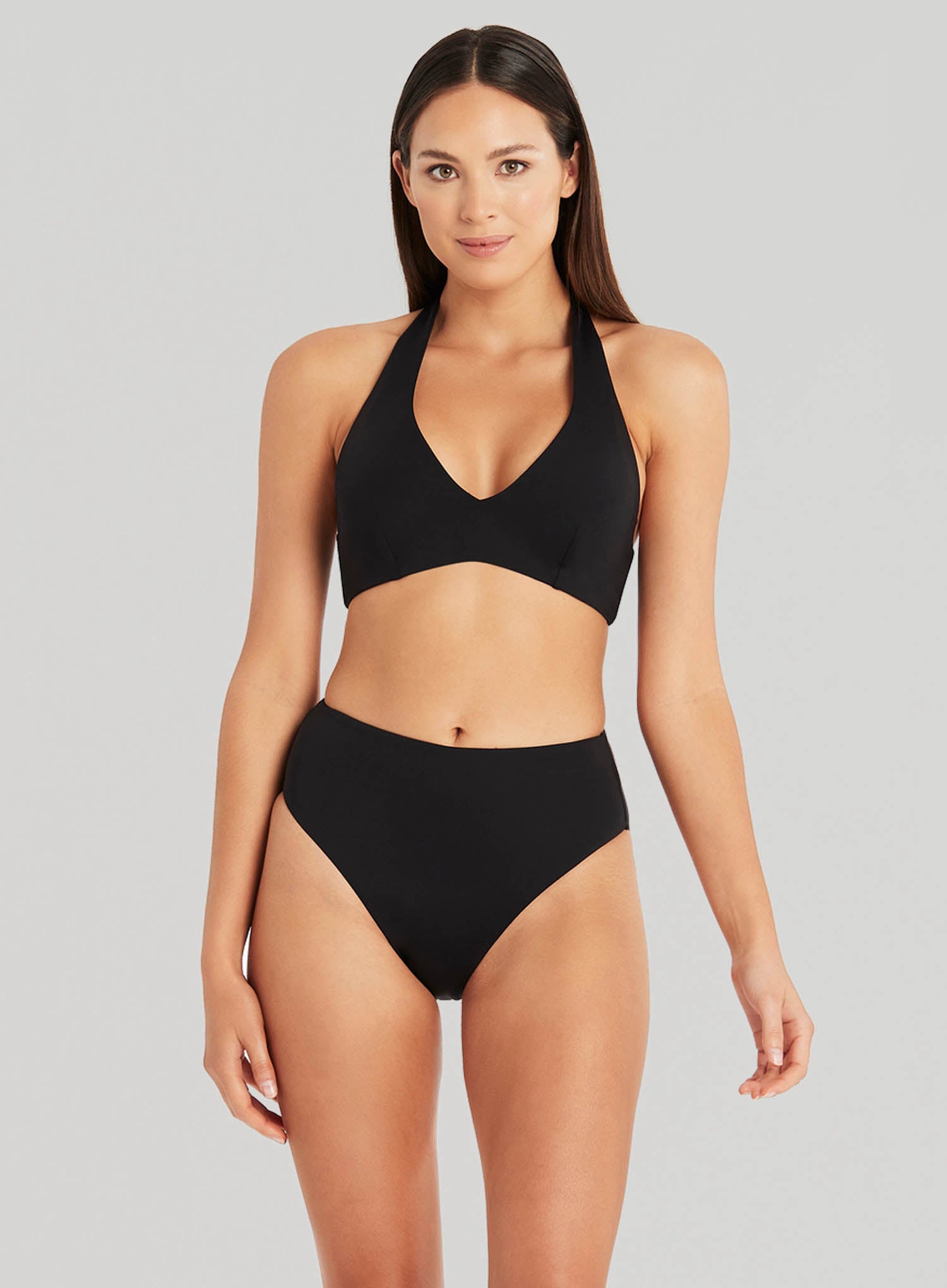 Sea Level: Eco Essentials Retro High Waist Bikini Pant Black