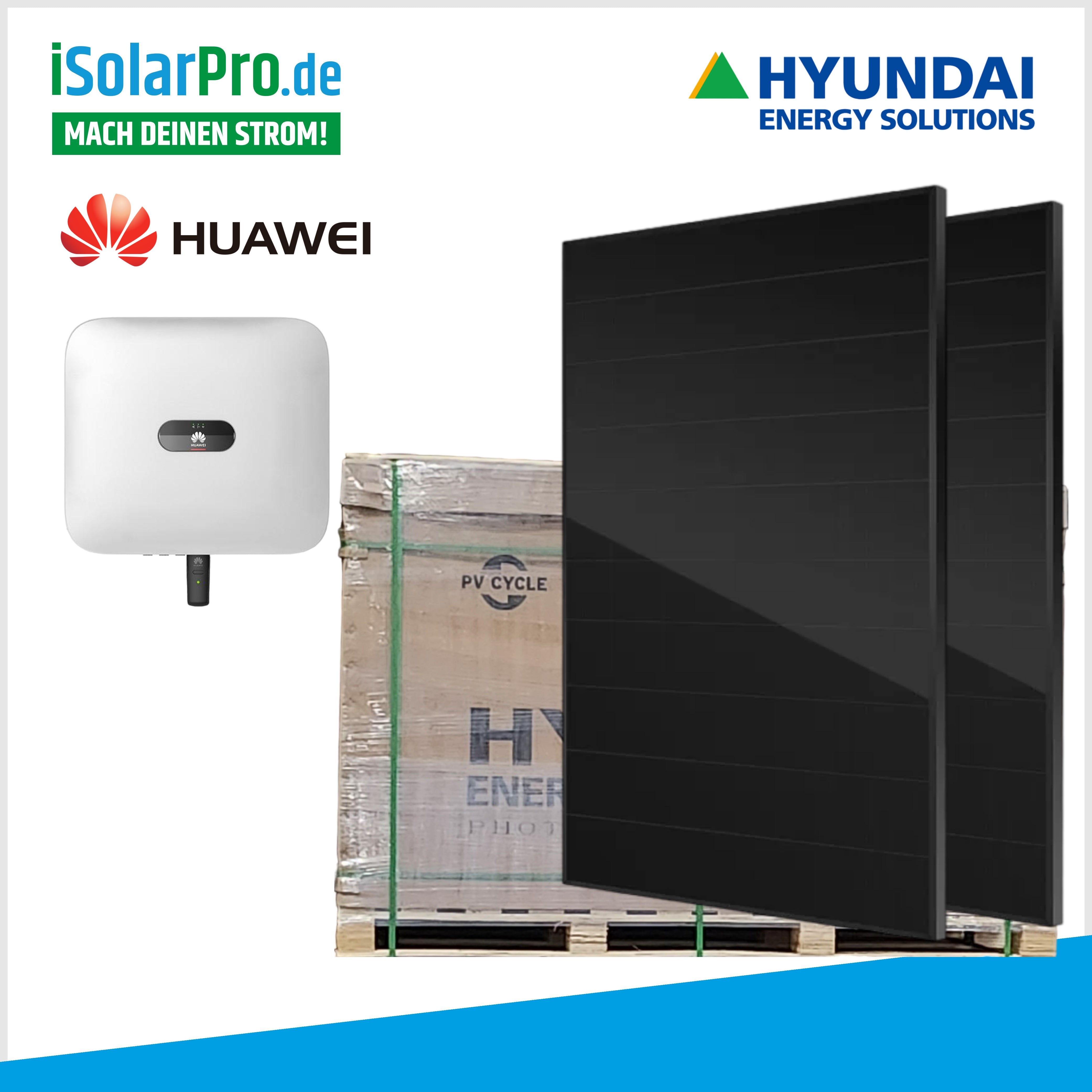 Huawei PV-Komplettset Hybrid Wechselrichter 3-phasig, 10kWh Speicher,  NOTSTROMFUNKTION
