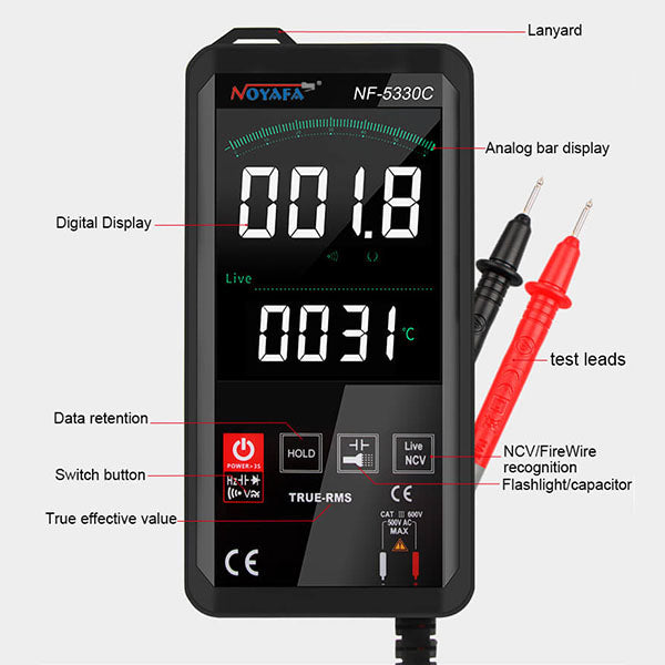 The digital multi meters can be test AC/DC voltage, diode, buzzer, capacitor