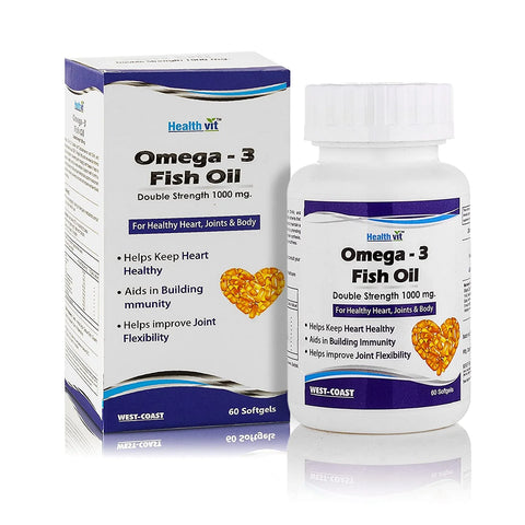 Healthvit Omega 3 Fish Oil Double Strength for healthy heart and joint