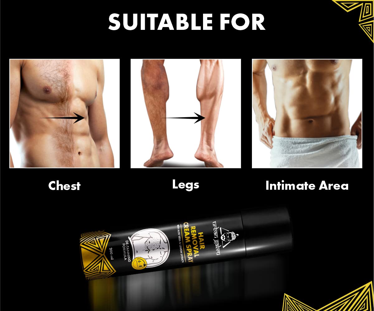 Buy Urbangabru Hair Removal Spray 200 ml  Body Hair Removal In 10  Minutes  Painless Body Hair Removal Cream For Mens Chest Back Legs  Under Arms Pack of 2 Online at