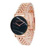 Joker & Witch Women's April Marble Analog Dial Watch (Rose Gold)
