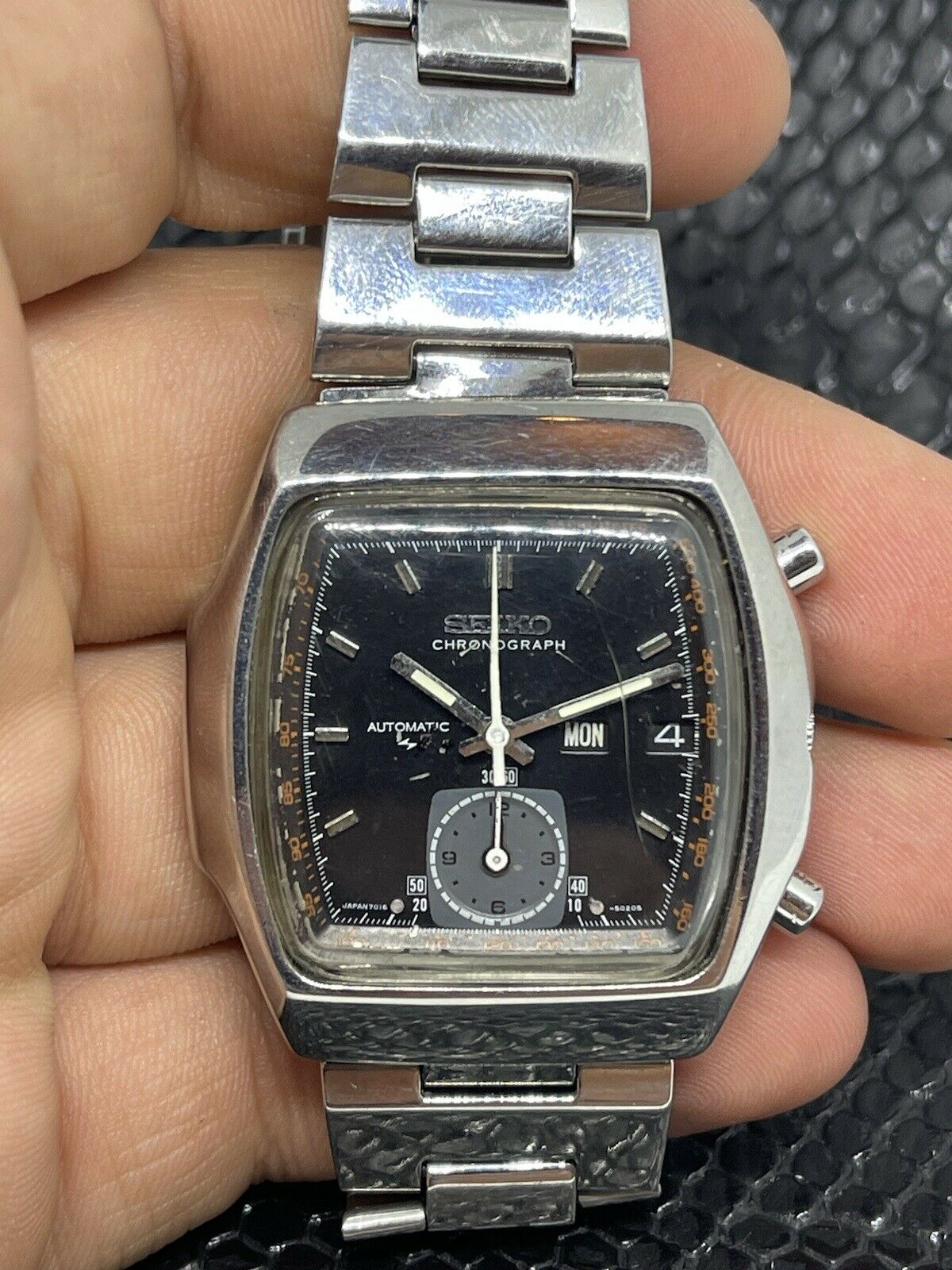 Rare Vintage Seiko 7016-5020 Monaco Day Date Chronograph Automatic  – TG  COLLECTIBLES