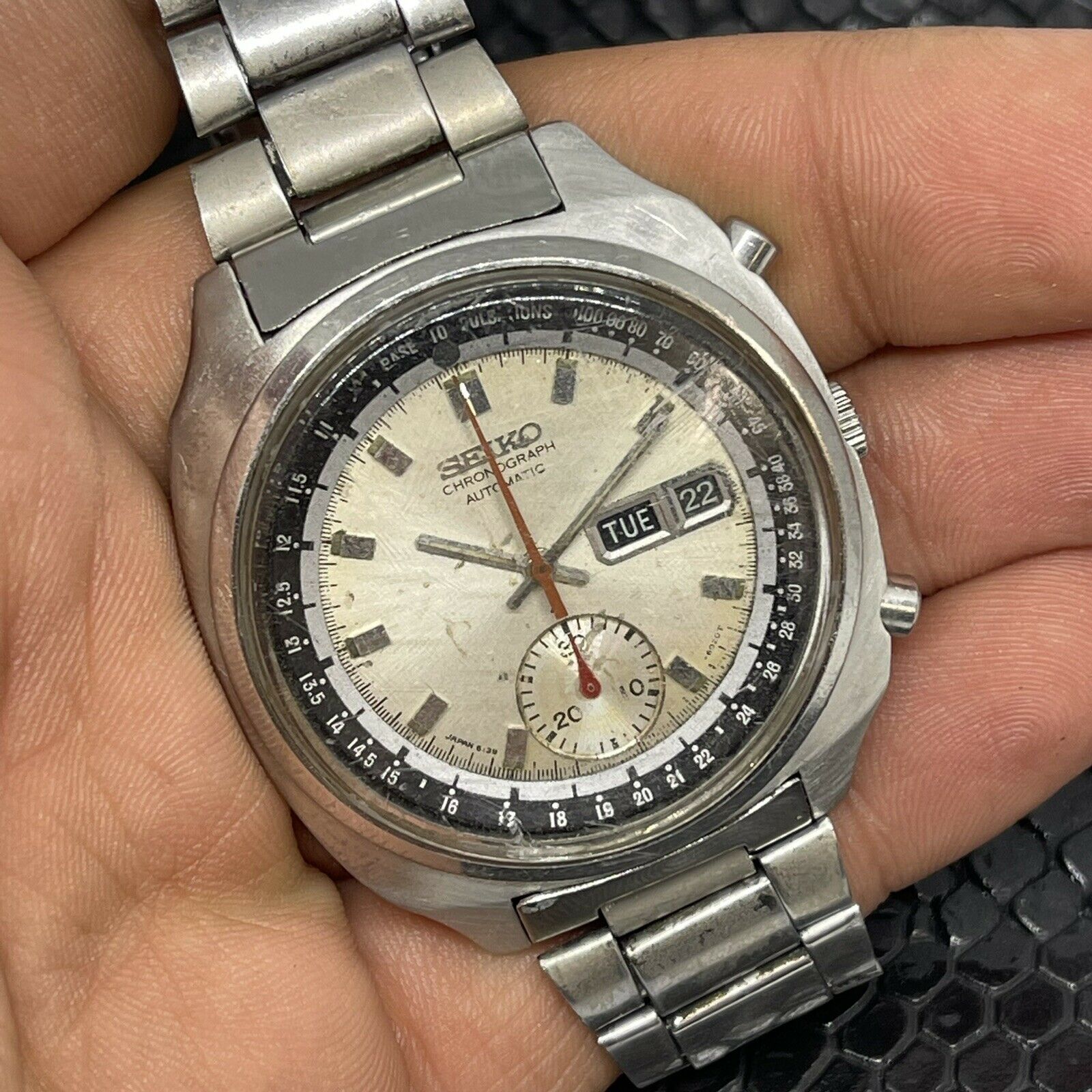 Rare Vintage Seiko 6139-6020 Pulsations Chronograph Automatic Watch 61 – TG  COLLECTIBLES