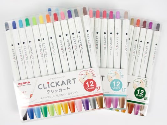 Zebra Click Art 12 Color Set - Tokyo Pen Shop
