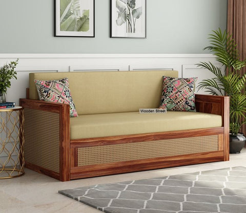 buy wooden sofa cum bed with storage, sofa come bed price low in India