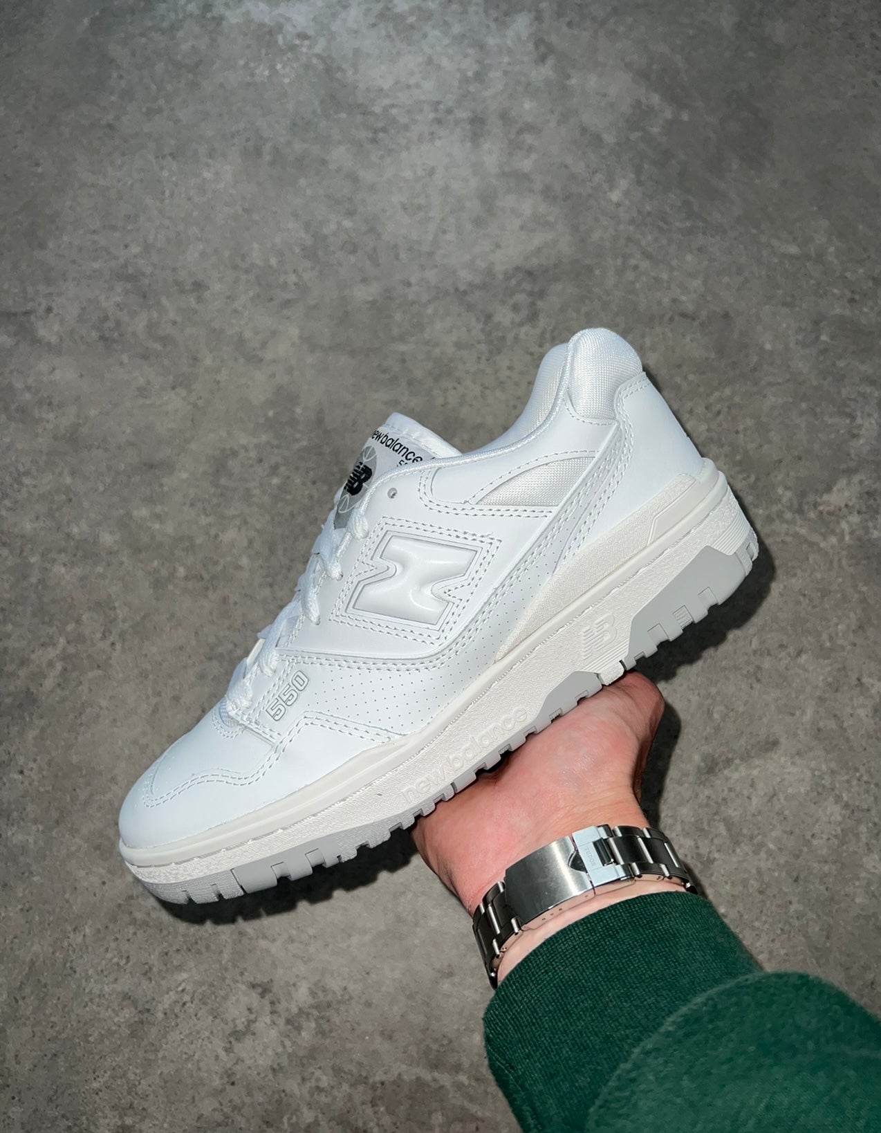 new balance white gray