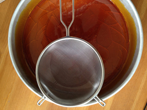 sieve on top of a caramel 