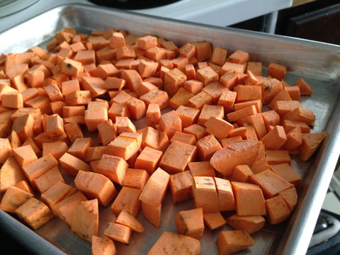 yam cut into pieces