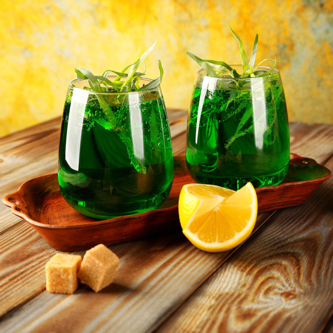 Georgian grocery company, Suneli Valley, shares the recipe for this tarragon soda cocktail.