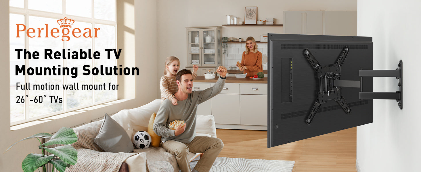 Full Motion TV Wall Mount For 26 to 60 TVs – Perlegear