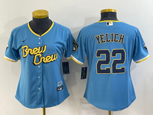 Men's Christian Yelich Milwaukee Brewers Powder Blue 2022 City