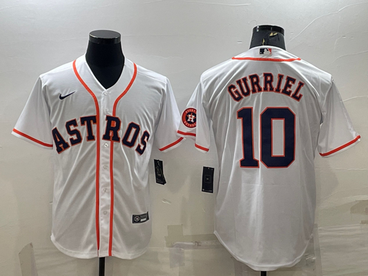 Men's Houston Astros #10 Yuli Gurriel Orange Replica Player Jerseys