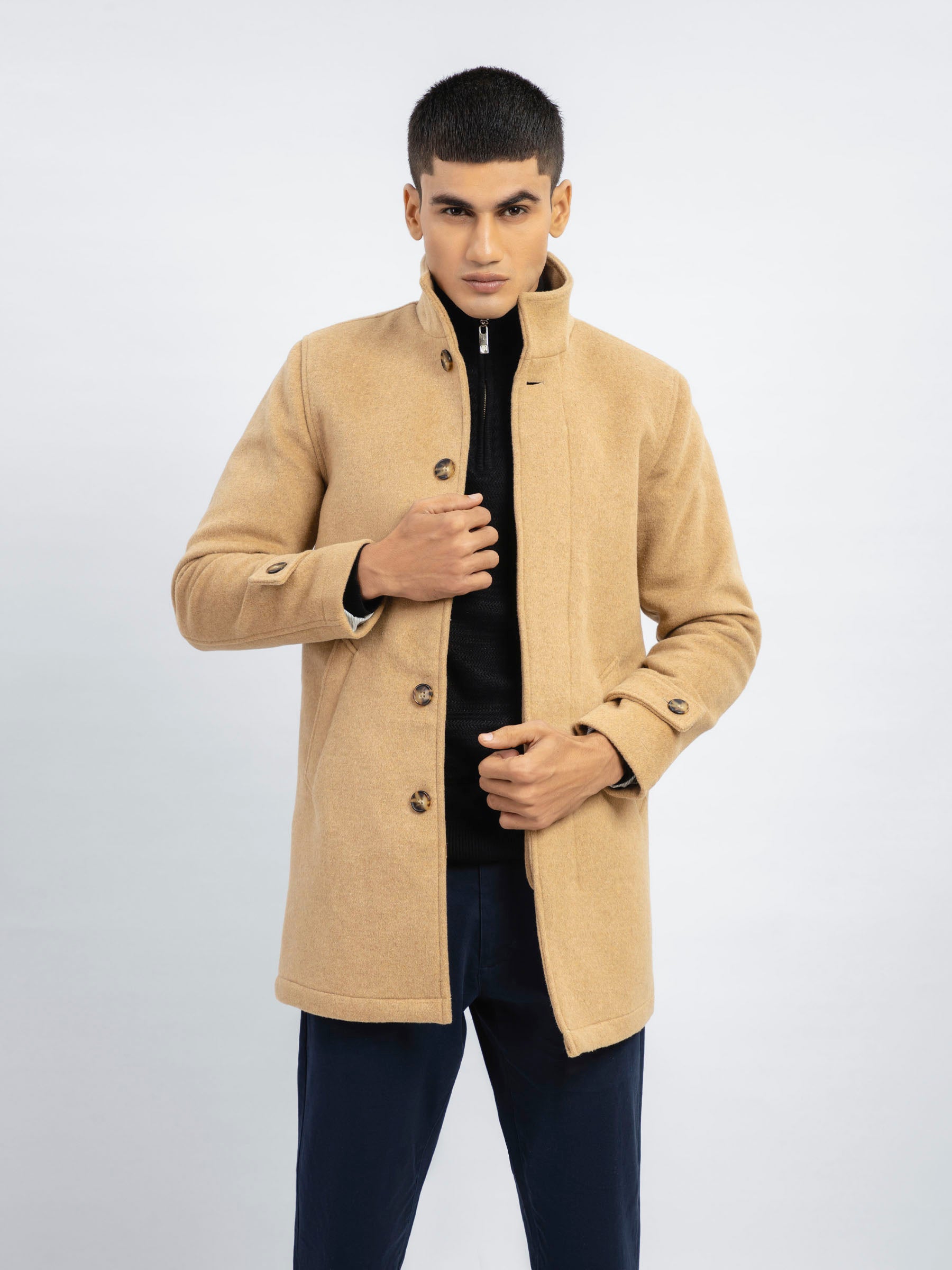 Camel Wool Blended Long Coat - Limited Edition