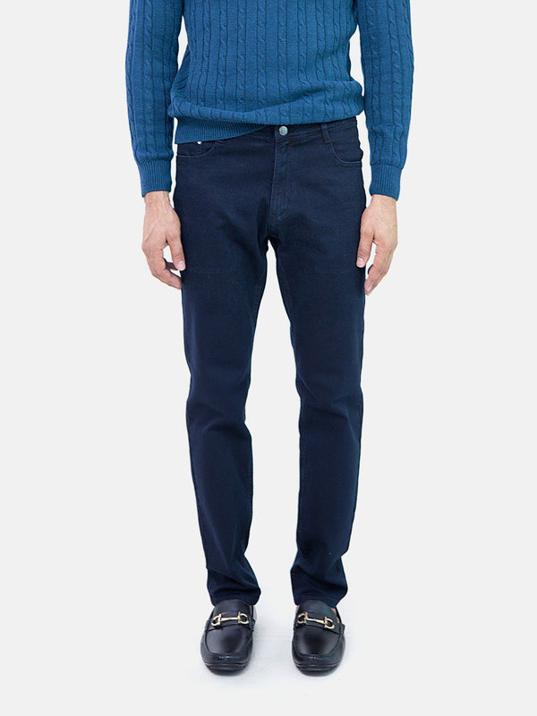 Blue Herringbone Structured Dress Pant – Brumano