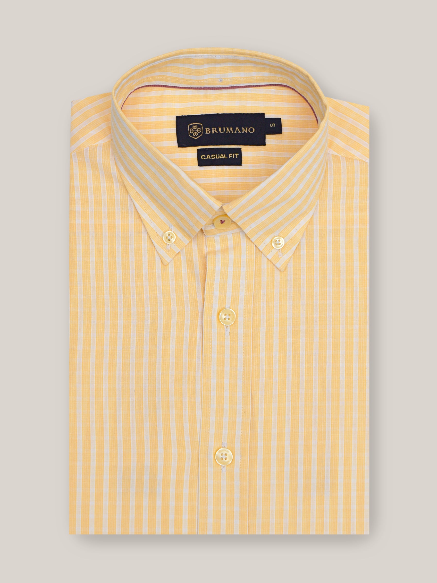 Yellow Striped Light Weight Button Down Shirt