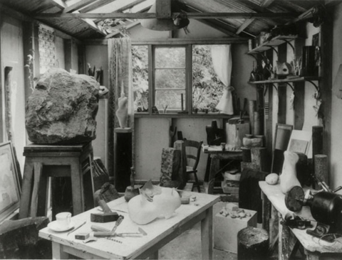 Sculptor Barbara Hepworth's studio