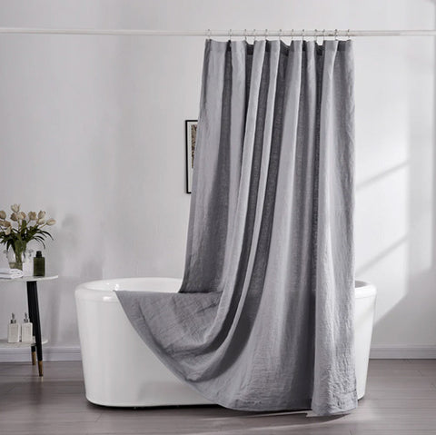 Alloy Gray Linen Shower Curtain