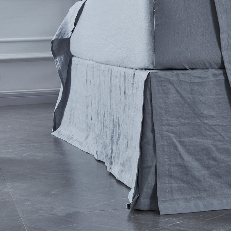 Alloy Grey Split-Corner Linen Bedskirt