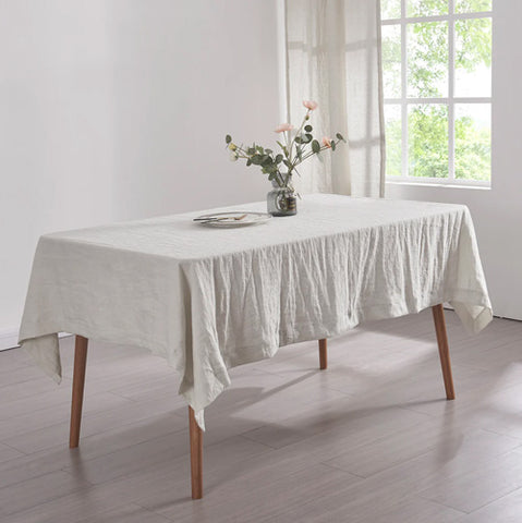 Cool Gray Linen Tablecloth