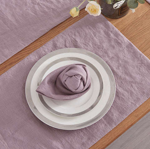 Lilac Linen Plain Napkin Set