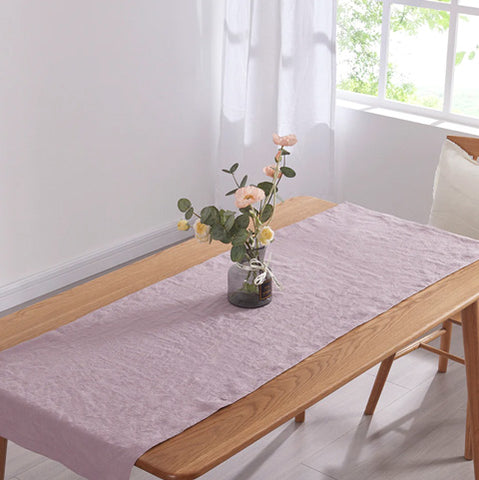 Lilac Linen Table Runner