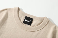 GOC realx fit cotton tubular long sleeves tee with binder neck - Khaki