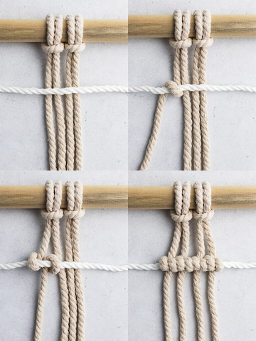 How to create a horizontal double-half hitch?