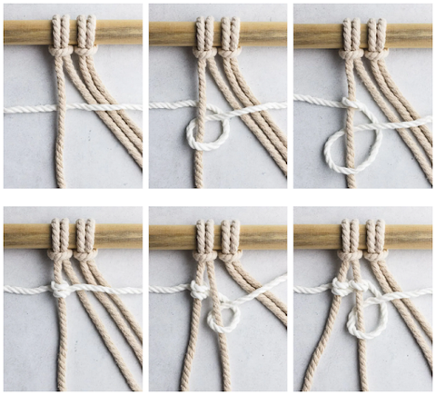 How to create a vertical double half-hitch knot?