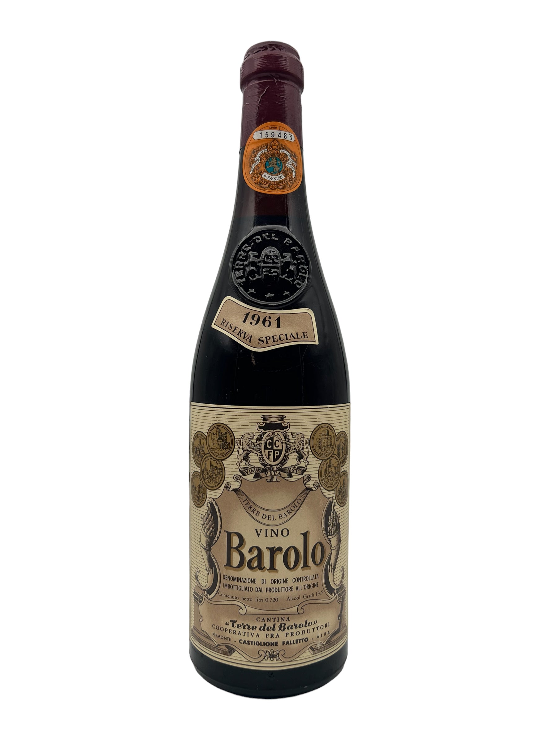 Se BAROLO 1961 TERRE DEL BAROLO Riserva hos Bottleswithhistory.dk