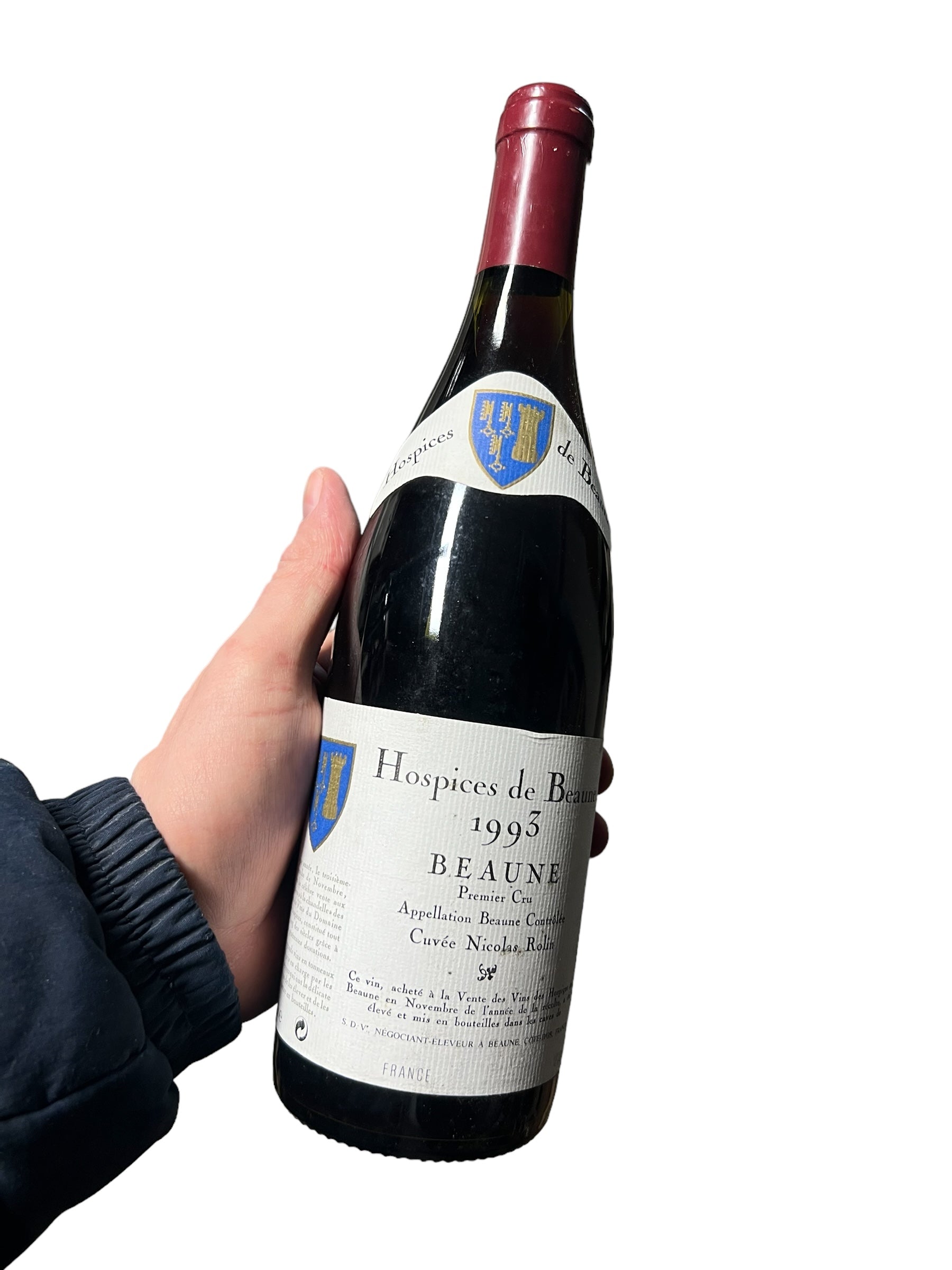Se Bourgogne 1993 Hospices de Beaune Monthelie Premier Cru hos Bottleswithhistory.dk