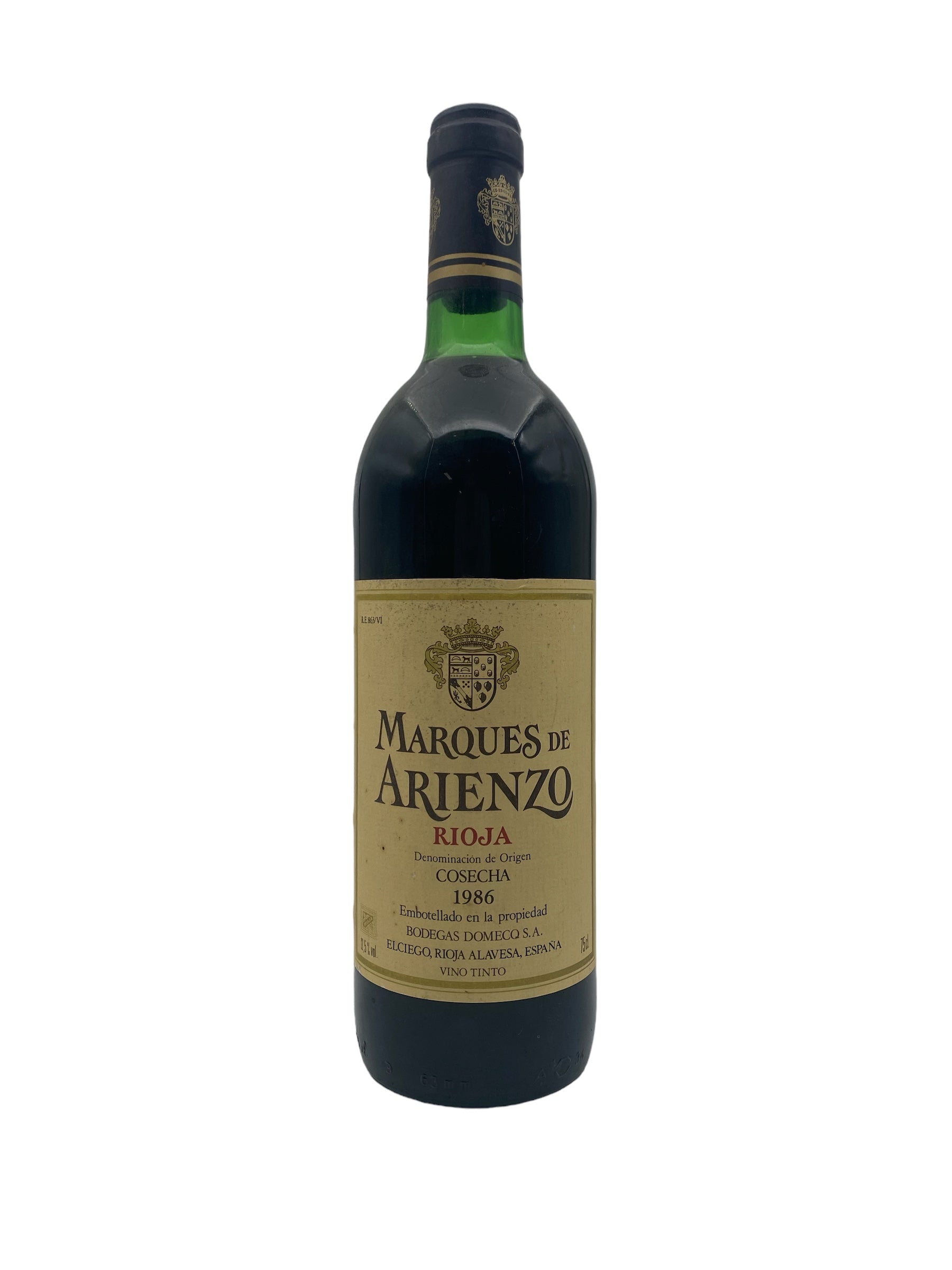 Se Rioja Marqués de Arienzo 1986 hos Bottleswithhistory.dk