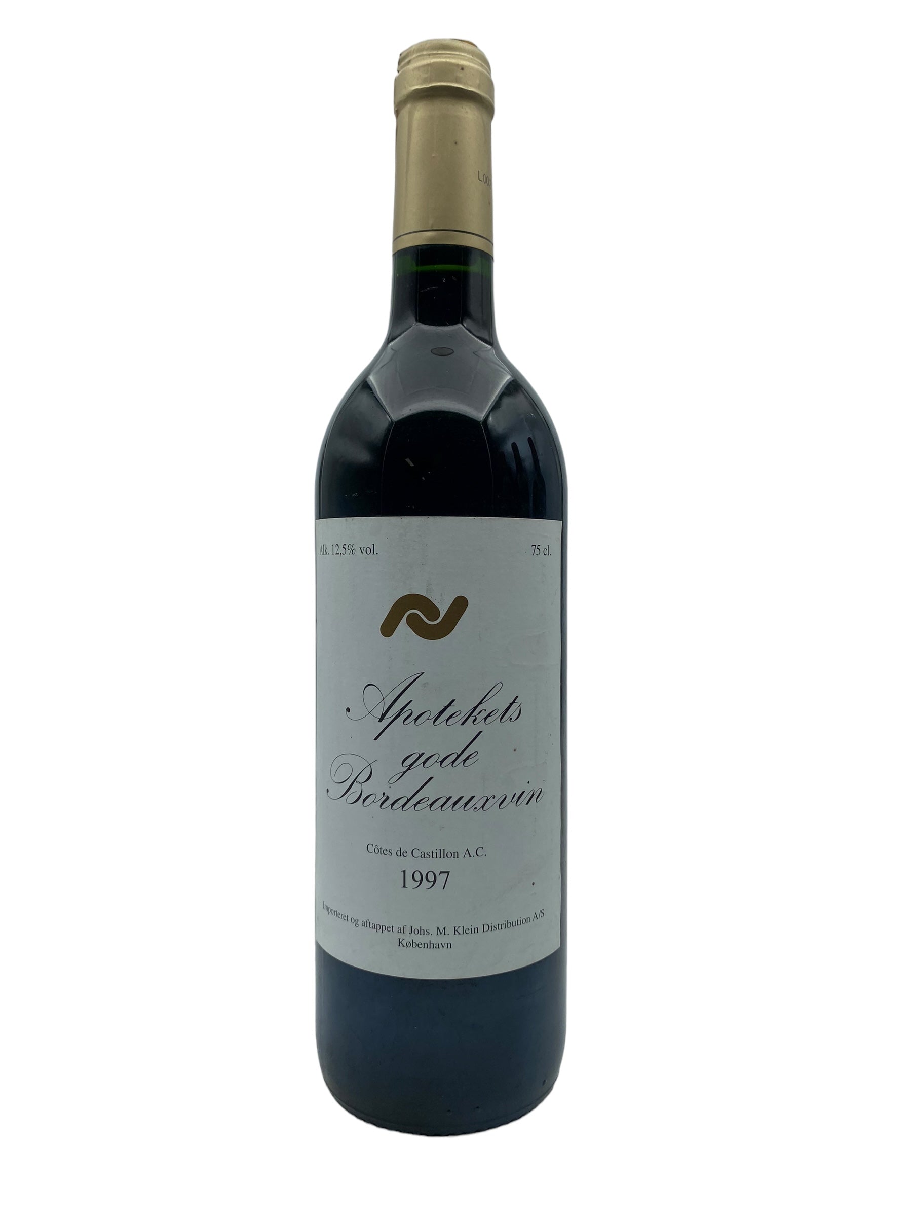 Se Apotekets gode Bordeauxvin 1997 Cotes du Castillon hos Bottleswithhistory.dk