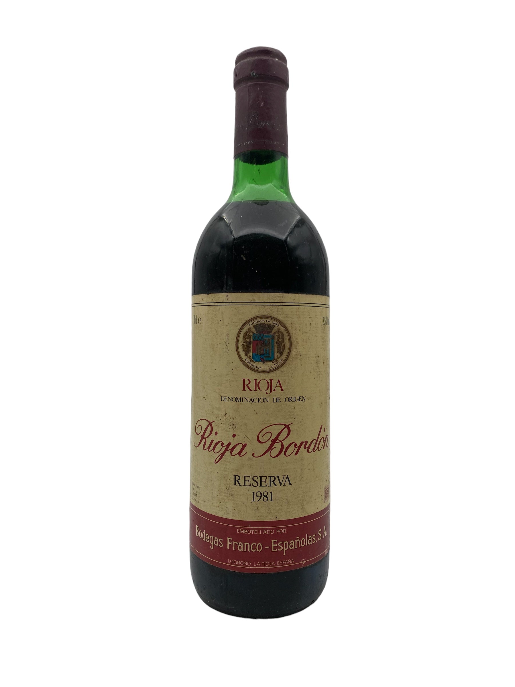 Se Rioja Bordón 1981 Reserva hos Bottleswithhistory.dk