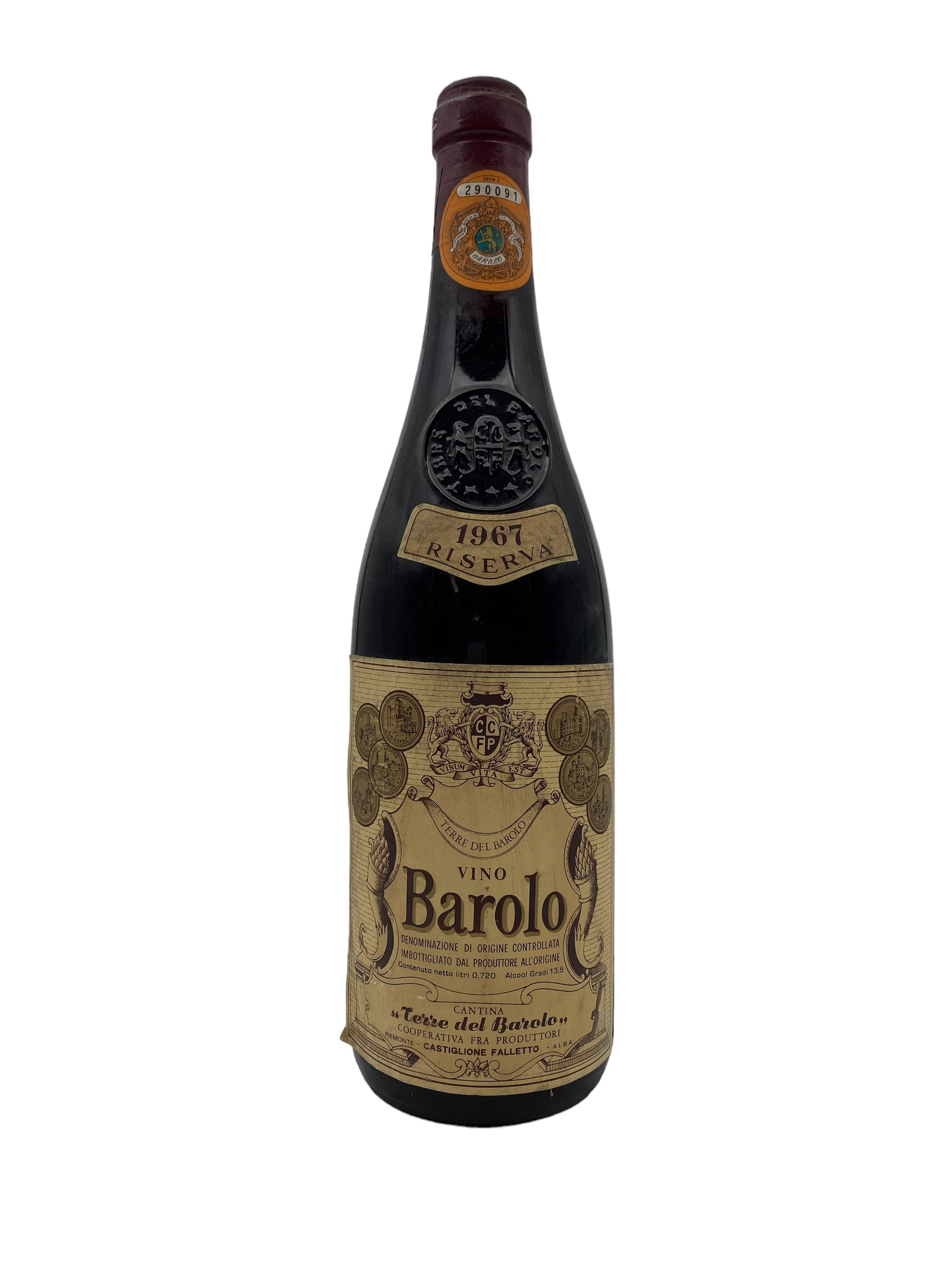 Se BAROLO 1964 TERRE DEL BAROLO Riserva hos Bottleswithhistory.dk