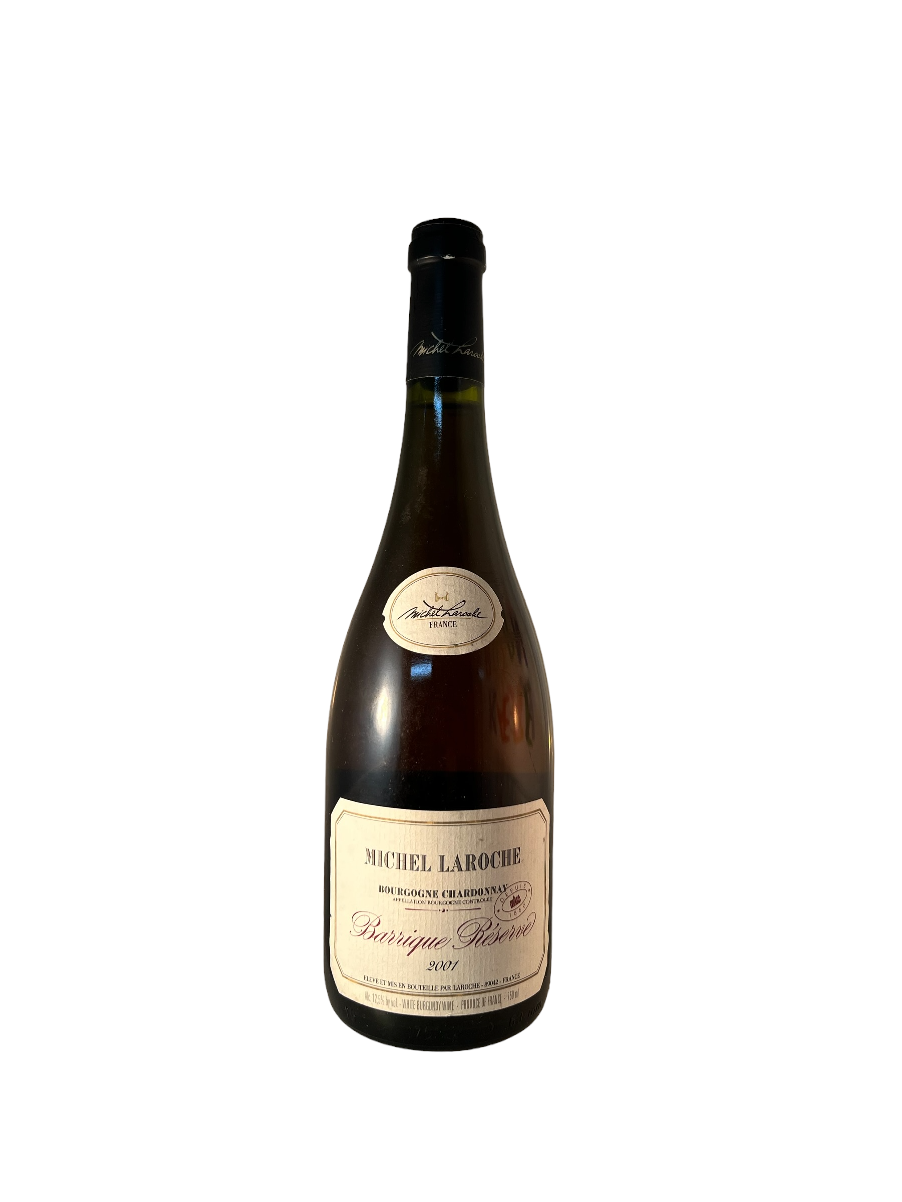 Se Bourgogne Chardonnay 2001 Michel Laroche hos Bottleswithhistory.dk