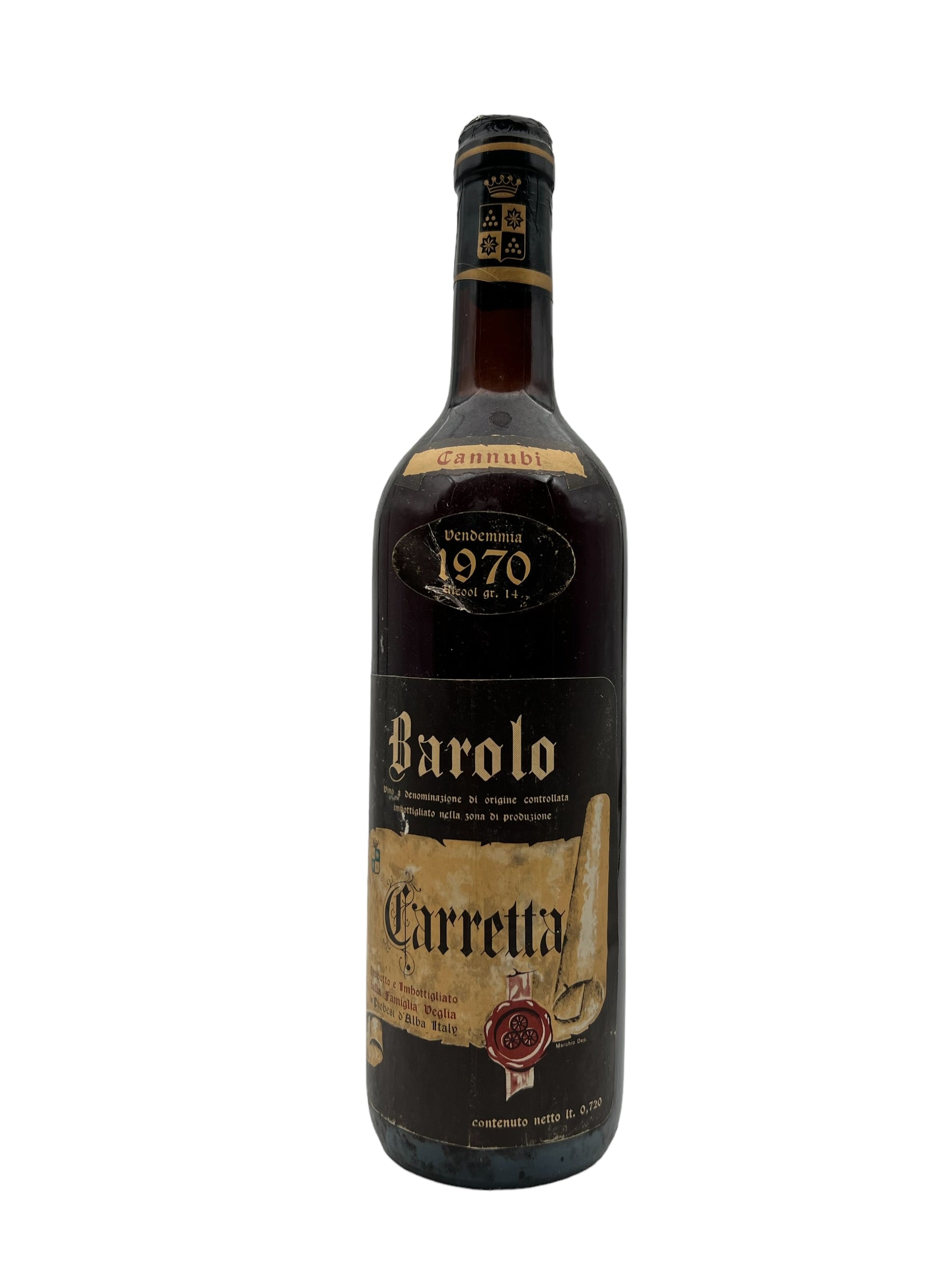Se BAROLO 1970 CARRETTA CANNUBI hos Bottleswithhistory.dk