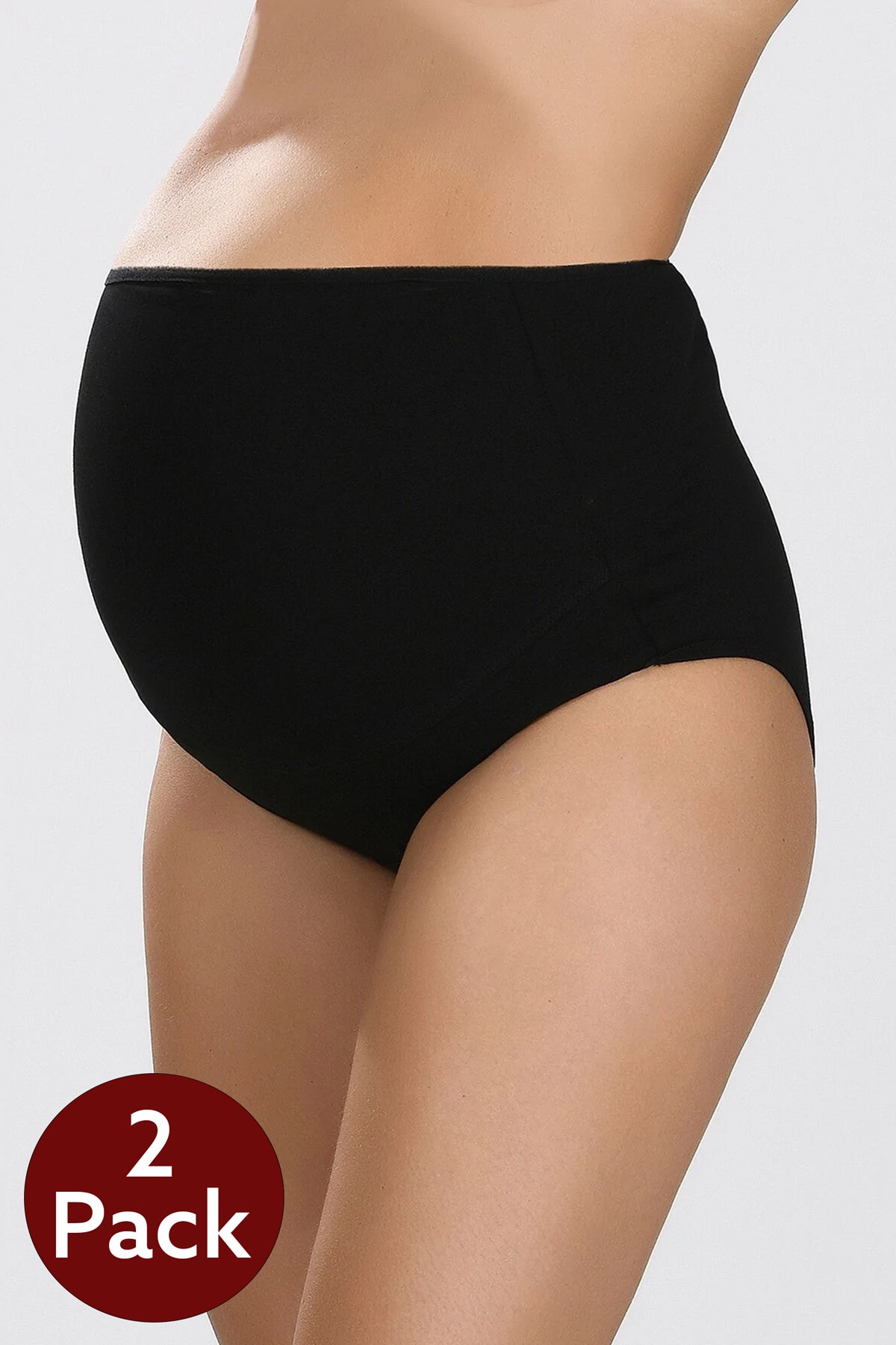 Shopymommy - 2-Pack Lycra Single Jersey Bato Maternity Panties Black 