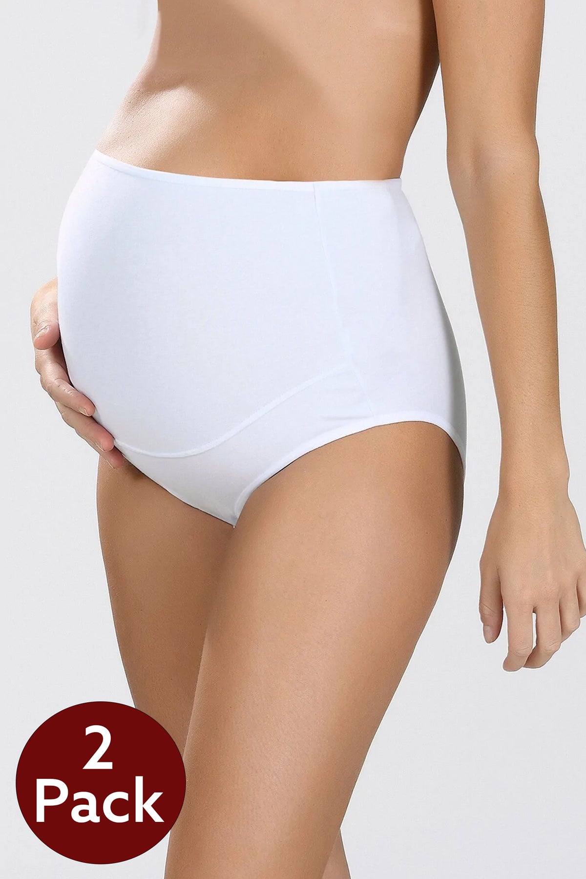 Shopymommy - 2-Pack Lycra Single Jersey Bato Maternity Panties White 