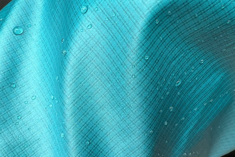 closeup of water resistant running jacket 