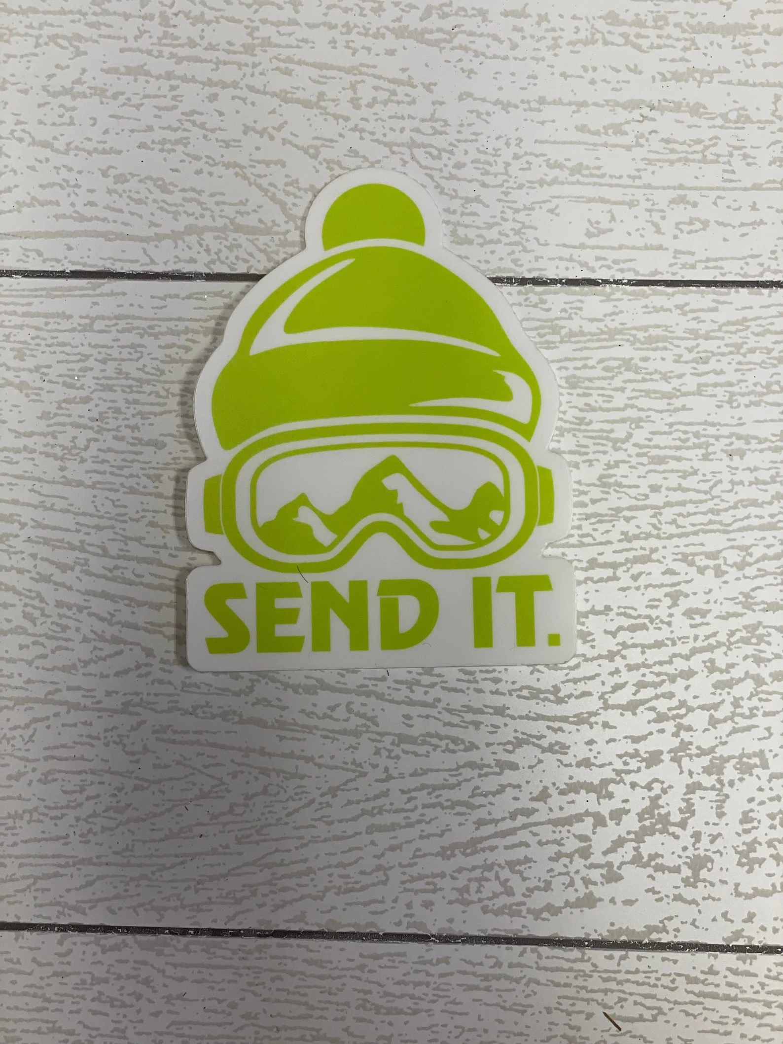 Neon Yellow Send It Sticker