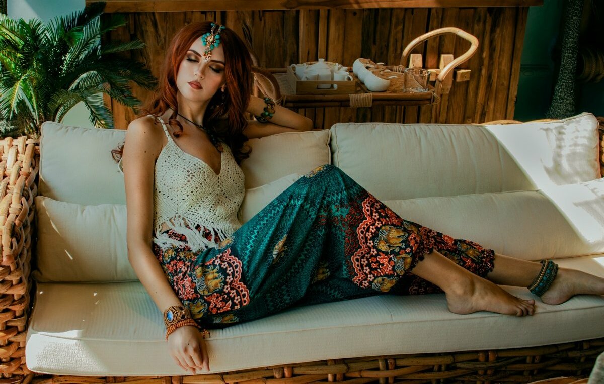 Vestido feminino floral longo - Estilo Hippie